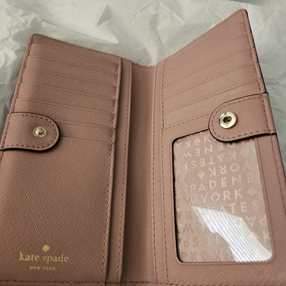 Kate Spade Stacey wallet, saffiano leather in a dusty rose color  New w/o tags - Picture 3 of 5